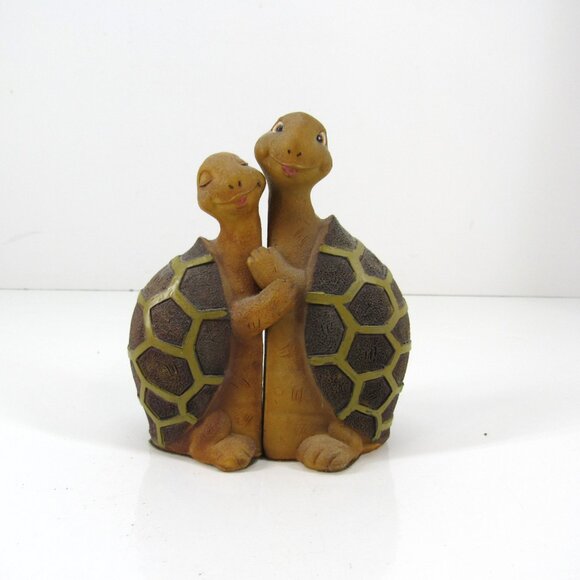 Turtle Love Hugging Turtles Resin Figurines Brown with Brown Yellow Shell 4 Inch - Picture 7 of 7